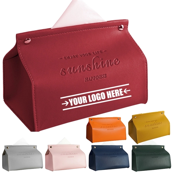 PU Leather Tissue Box Holder - PU Leather Tissue Box Holder - Image 0 of 3