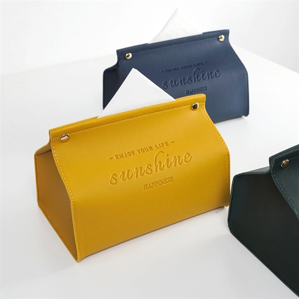 PU Leather Tissue Box Holder - PU Leather Tissue Box Holder - Image 1 of 3