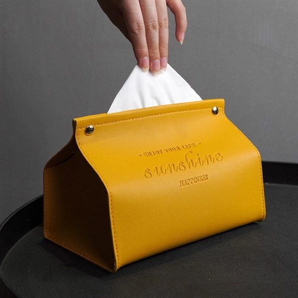 PU Leather Tissue Box Holder - PU Leather Tissue Box Holder - Image 2 of 3