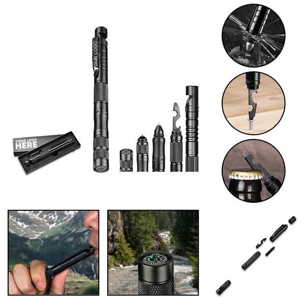 Multifunctional Tactical Pen 9 In 1 Stocking Stuffer - Multifunctional Tactical Pen 9 In 1 Stocking Stuffer - Image 0 of 2