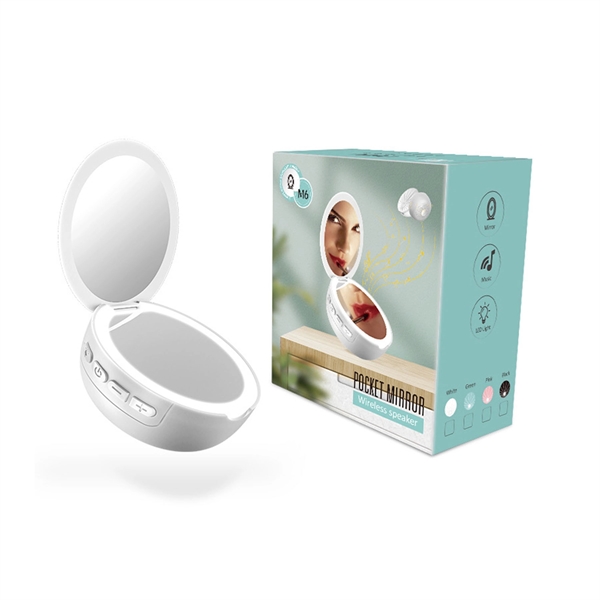 Lighted Makeup Mirror Wireless Bluetooth Speaker - Lighted Makeup Mirror Wireless Bluetooth Speaker - Image 6 of 6