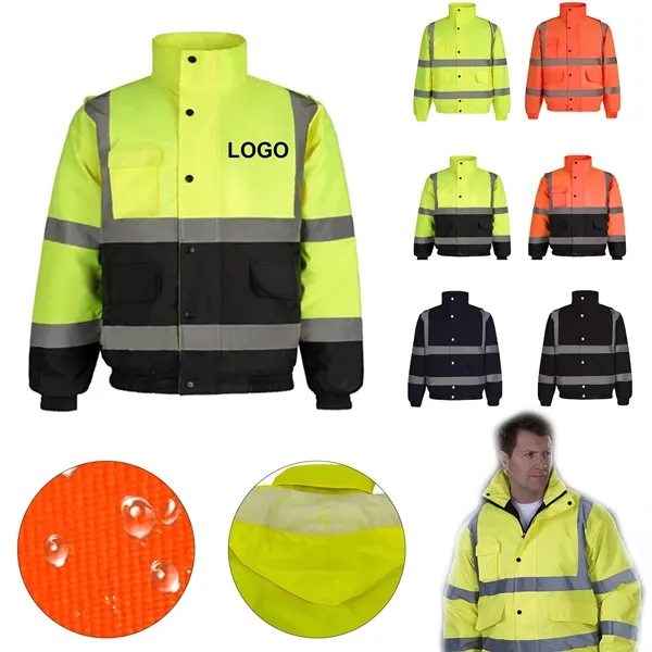 Waterproof Safety Reflective Cotton Jacket - Waterproof Safety Reflective Cotton Jacket - Image 0 of 7