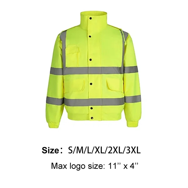 Waterproof Safety Reflective Cotton Jacket - Waterproof Safety Reflective Cotton Jacket - Image 1 of 7