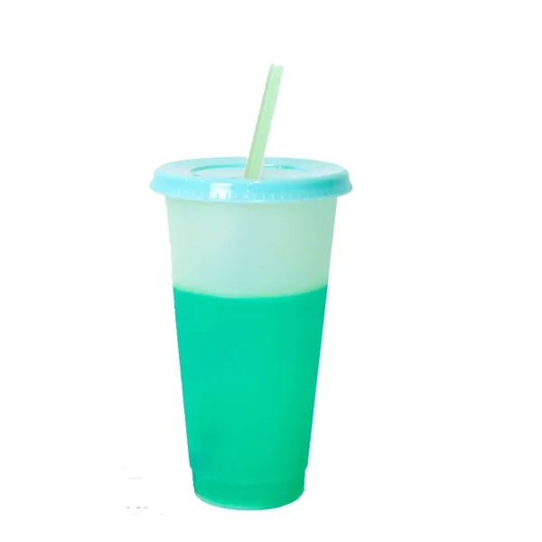 Reusable Color Changing Plastic Cups W/Lid And Straws - Reusable Color Changing Plastic Cups W/Lid And Straws - Image 3 of 6