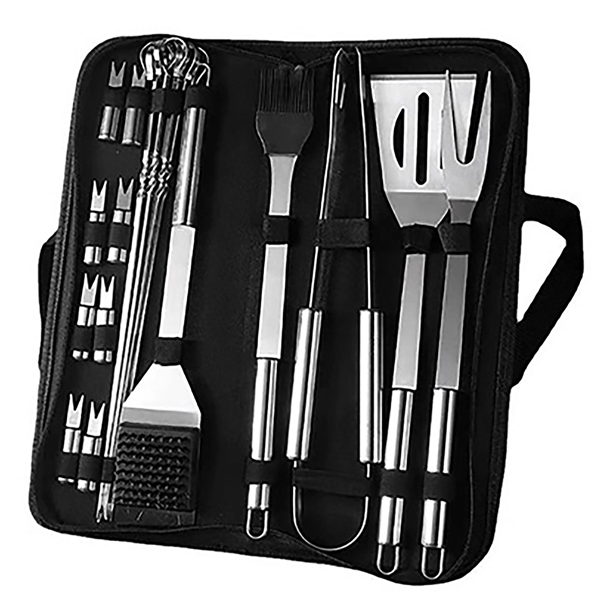20 PCS Stainless Steel BBQ Grill Cooking Utensils Tool Set - 20 PCS Stainless Steel BBQ Grill Cooking Utensils Tool Set - Image 2 of 2