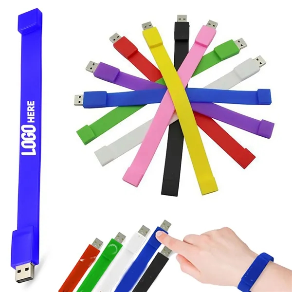 4GB Silicone Bracelet Wristband Design Flash Drive - 4GB Silicone Bracelet Wristband Design Flash Drive - Image 0 of 10