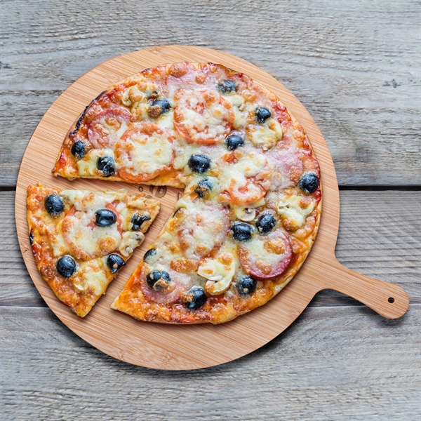 15-Inch Round Bamboo Pizza Cutting Board - 15-Inch Round Bamboo Pizza Cutting Board - Image 4 of 4