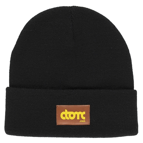 Fashion and Performance Knit Cuffed Beanie with Patch - Fashion and Performance Knit Cuffed Beanie with Patch - Image 9 of 22