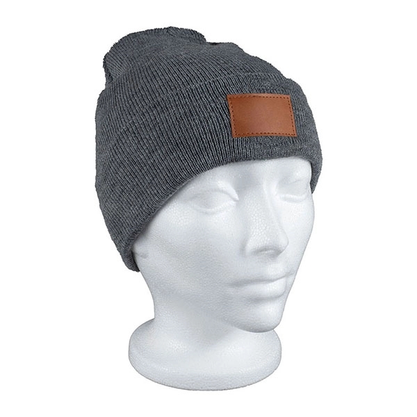 Fashion and Performance Knit Cuffed Beanie with Patch - Fashion and Performance Knit Cuffed Beanie with Patch - Image 14 of 22