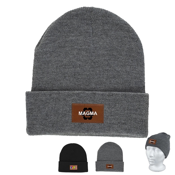 TIBURON Fashion and Performance Knit Cuffed Beanie w/ Patch