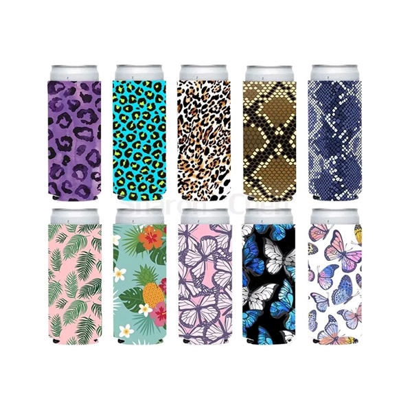 Full Color Sublimation Slim Neoprene Bottle Cooler - Full Color Sublimation Slim Neoprene Bottle Cooler - Image 1 of 2
