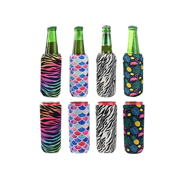 Full Color Sublimation Slim Neoprene Bottle Cooler - Full Color Sublimation Slim Neoprene Bottle Cooler - Image 2 of 2