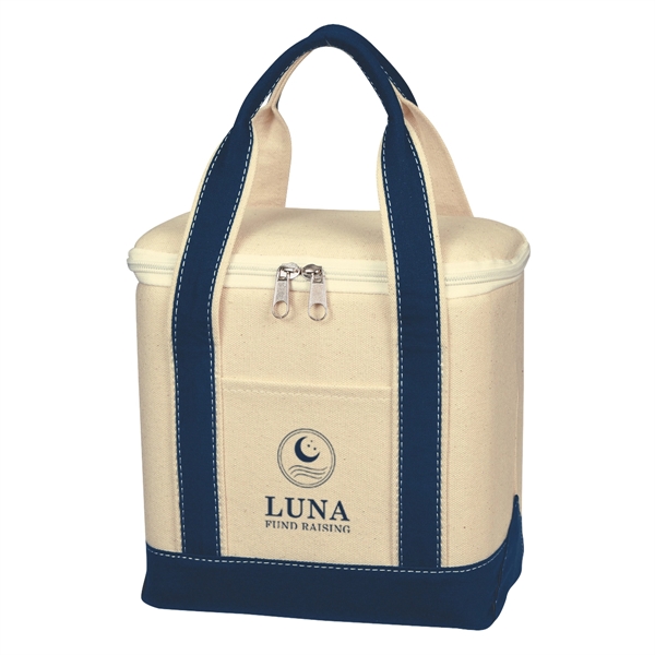 Small Cotton Canvas Cooler Bag - Small Cotton Canvas Cooler Bag - Image 3 of 17