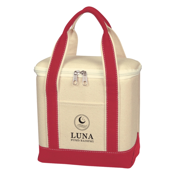 Small Cotton Canvas Cooler Bag - Small Cotton Canvas Cooler Bag - Image 4 of 17