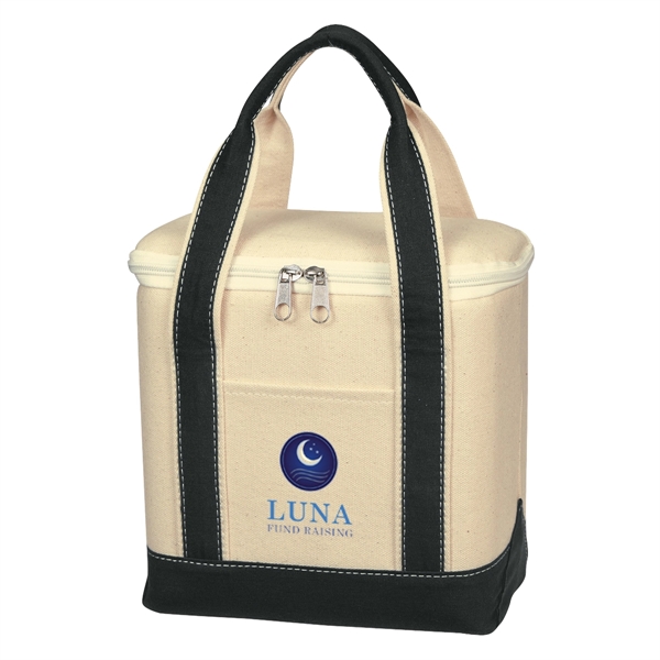 Small Cotton Canvas Cooler Bag - Small Cotton Canvas Cooler Bag - Image 5 of 17