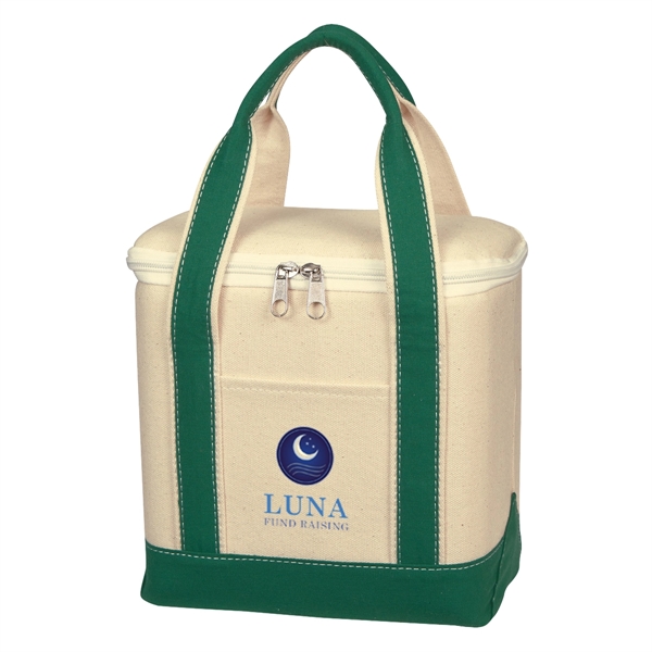 Small Cotton Canvas Cooler Bag - Small Cotton Canvas Cooler Bag - Image 6 of 17