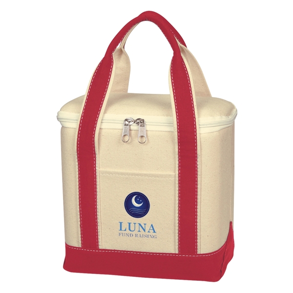 Small Cotton Canvas Cooler Bag - Small Cotton Canvas Cooler Bag - Image 8 of 17