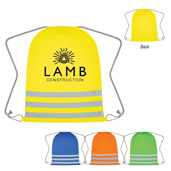 Reflective Safety Drawstring Bag - Reflective Safety Drawstring Bag - Image 0 of 13