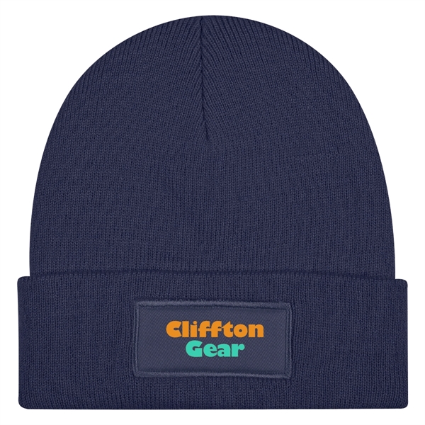 Patch Knit Beanie With Cuff - Patch Knit Beanie With Cuff - Image 3 of 10