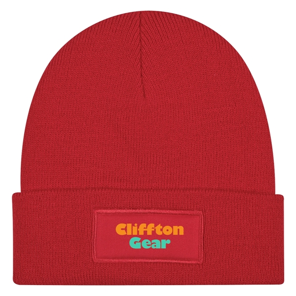 Patch Knit Beanie With Cuff - Patch Knit Beanie With Cuff - Image 4 of 10