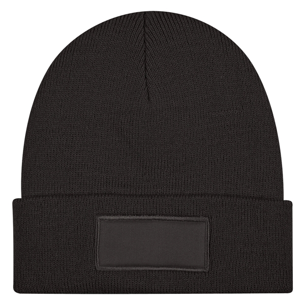 Patch Knit Beanie With Cuff - Patch Knit Beanie With Cuff - Image 6 of 10