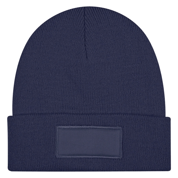 Patch Knit Beanie With Cuff - Patch Knit Beanie With Cuff - Image 8 of 10