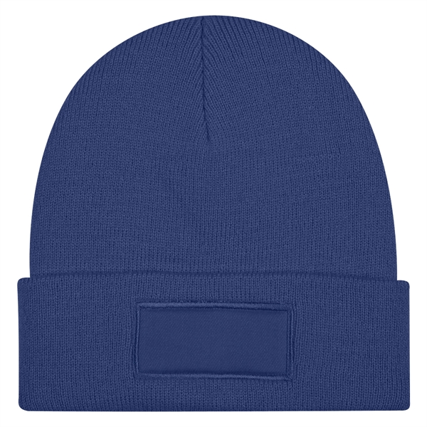 Patch Knit Beanie With Cuff - Patch Knit Beanie With Cuff - Image 10 of 10