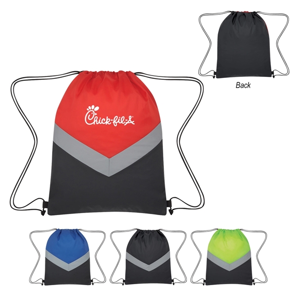 Reflective Stripe Drawstring Sports Pack - Reflective Stripe Drawstring Sports Pack - Image 0 of 10