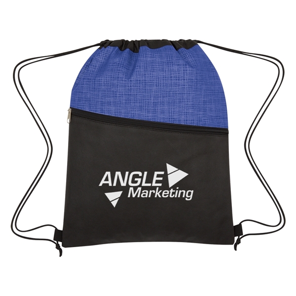 Crosshatch Two-Tone Non-Woven Drawstring Bag - Crosshatch Two-Tone Non-Woven Drawstring Bag - Image 1 of 16