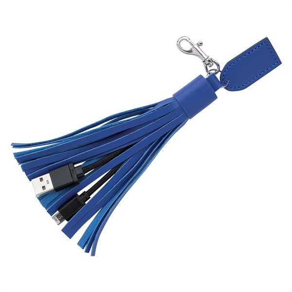 2-In-1 Charging Cables On Tassel Key Ring - 2-In-1 Charging Cables On Tassel Key Ring - Image 10 of 10