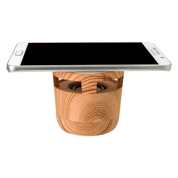 Woodgrain Wireless Charging Pad And Speaker - Woodgrain Wireless Charging Pad And Speaker - Image 4 of 6