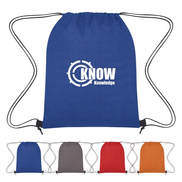 Heathered Non-Woven Drawstring Backpack - Heathered Non-Woven Drawstring Backpack - Image 0 of 6