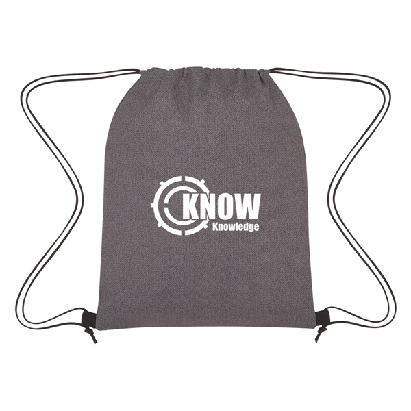 Heathered Non-Woven Drawstring Backpack - Heathered Non-Woven Drawstring Backpack - Image 1 of 6