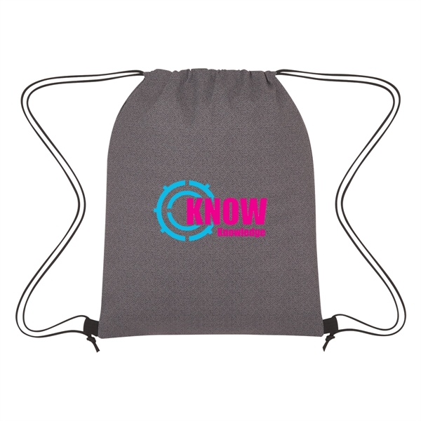 Heathered Non-Woven Drawstring Backpack - Heathered Non-Woven Drawstring Backpack - Image 3 of 6