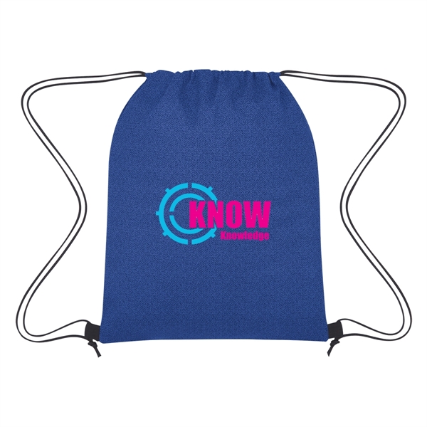 Heathered Non-Woven Drawstring Backpack - Heathered Non-Woven Drawstring Backpack - Image 4 of 6