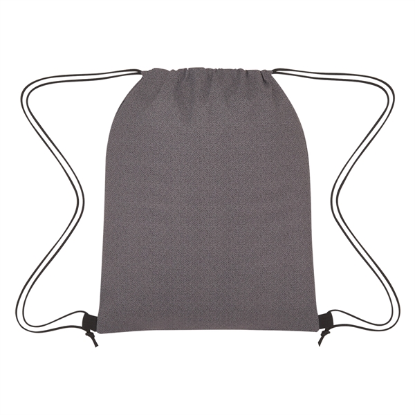 Heathered Non-Woven Drawstring Backpack - Heathered Non-Woven Drawstring Backpack - Image 5 of 6