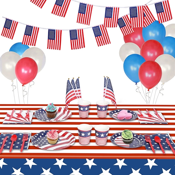 54 x 108 Inch 4th of July Tablecloth - 54 x 108 Inch 4th of July Tablecloth - Image 3 of 5