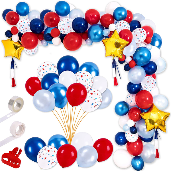 129Pcs 4th of July Balloon Decorations - 129Pcs 4th of July Balloon Decorations - Image 0 of 5
