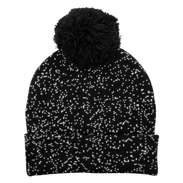 Speckled Pom Beanie With Cuff - Speckled Pom Beanie With Cuff - Image 1 of 13