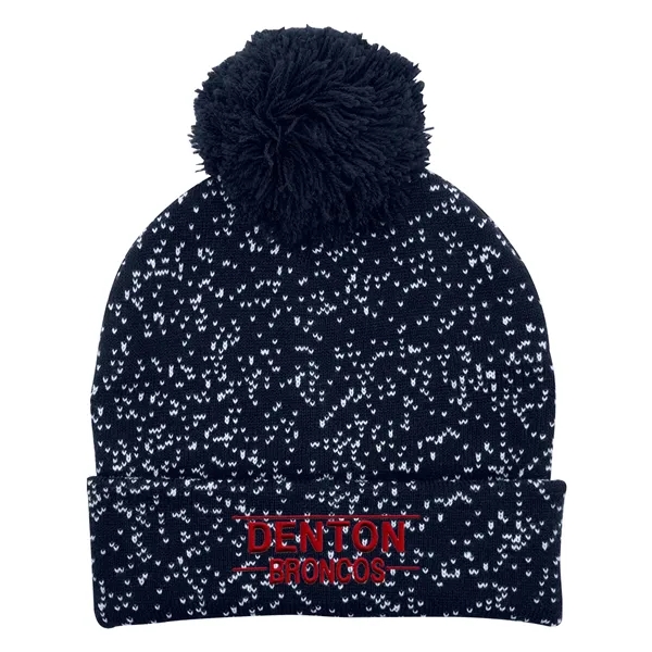 Speckled Pom Beanie With Cuff - Speckled Pom Beanie With Cuff - Image 5 of 13