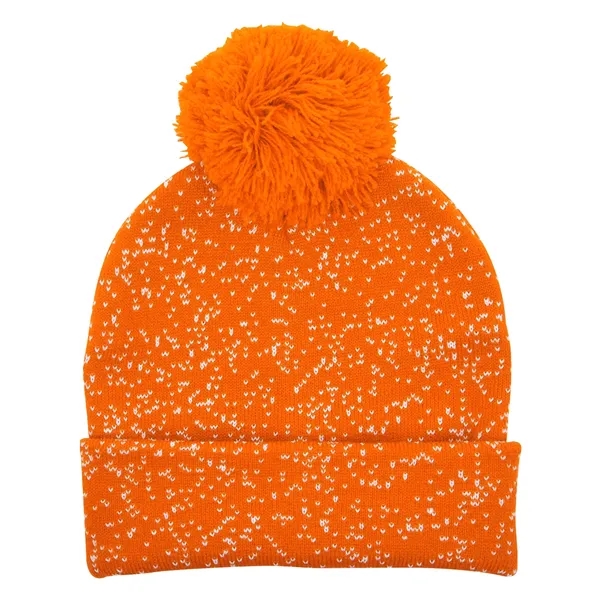 Speckled Pom Beanie With Cuff - Speckled Pom Beanie With Cuff - Image 7 of 13