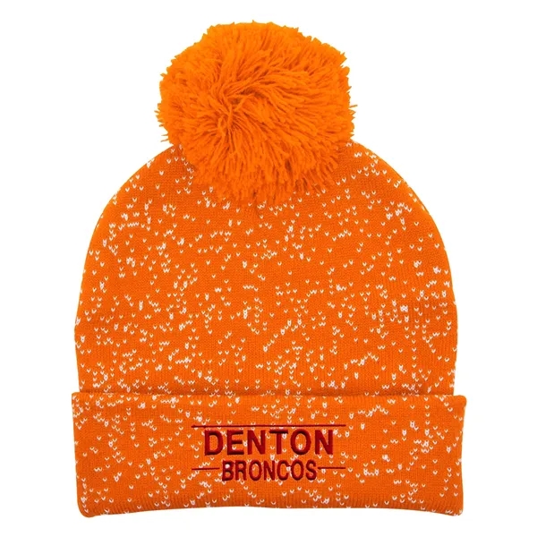 Speckled Pom Beanie With Cuff - Speckled Pom Beanie With Cuff - Image 8 of 13