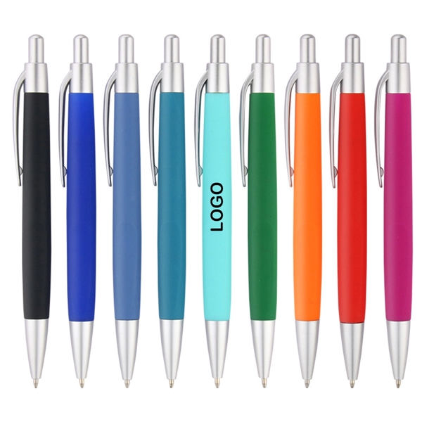Plastic Ballpoint Plunger Action Pen - Plastic Ballpoint Plunger Action Pen - Image 0 of 1