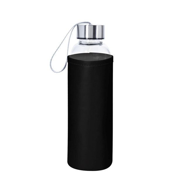 18 OZ. Aqua Pure Glass Bottle With Leatherette Sleeve - 18 OZ. Aqua Pure Glass Bottle With Leatherette Sleeve - Image 4 of 6