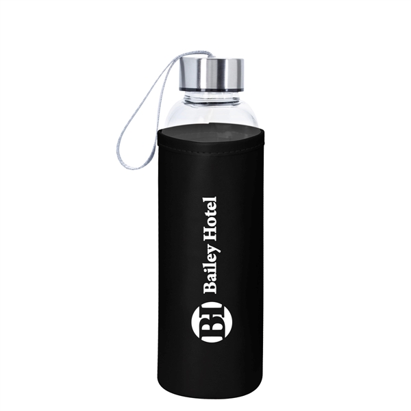 18 OZ. Aqua Pure Glass Bottle With Leatherette Sleeve - 18 OZ. Aqua Pure Glass Bottle With Leatherette Sleeve - Image 5 of 6