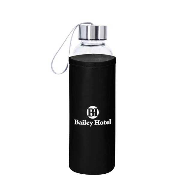 18 OZ. Aqua Pure Glass Bottle With Leatherette Sleeve - 18 OZ. Aqua Pure Glass Bottle With Leatherette Sleeve - Image 6 of 6