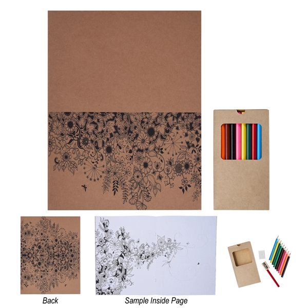 Adult Coloring Book With Colored Pencils - Adult Coloring Book With Colored Pencils - Image 1 of 2