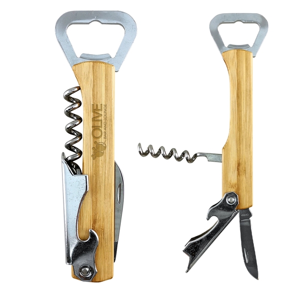 Bamboo 4-In-1 Waiter's Knife - Bamboo 4-In-1 Waiter's Knife - Image 0 of 2