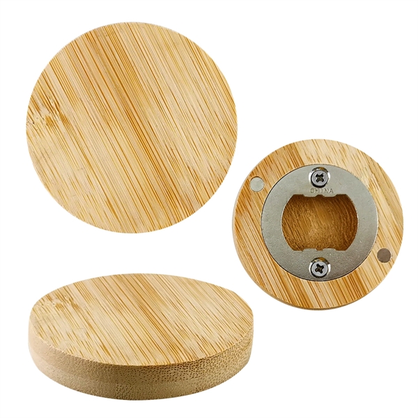 Bamboo Bottle Opener Magnet - Bamboo Bottle Opener Magnet - Image 1 of 2