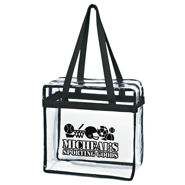 Clear Tote Bag With Zipper - Clear Tote Bag With Zipper - Image 1 of 11